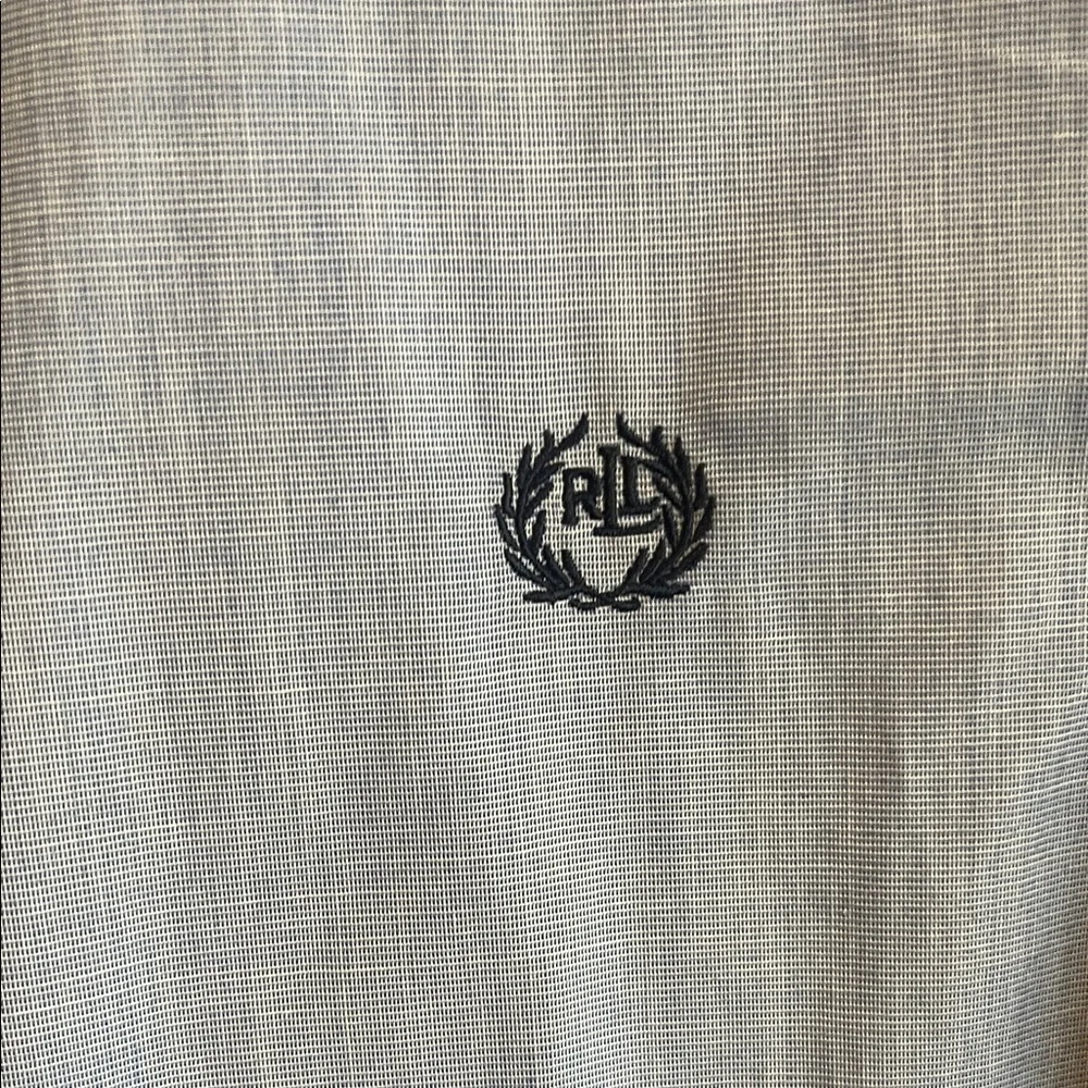 Ralph Lauren Blue Dress Shirt with Embroidered Logo- set of 4 neckties